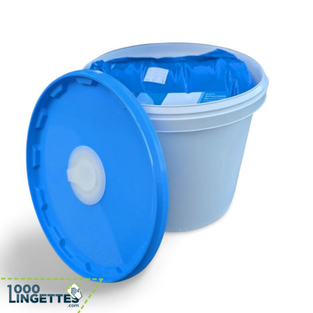 Seau de 1000 lingettes désinfectantes, virucides, bactéricides. Anti Covid. En vente sur 1000lingettes.com